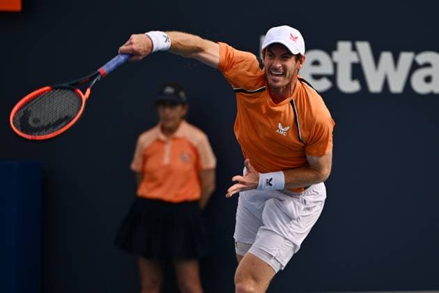 MIAMI GARDENS FL - MARCH 23: Andy Murray Vs Tomas Martin Etcheverry during The Miami Open at Hard Rock Stadium on March 23, 2024 in Miami Gardens, Florida. : Copyright: xmpi04x