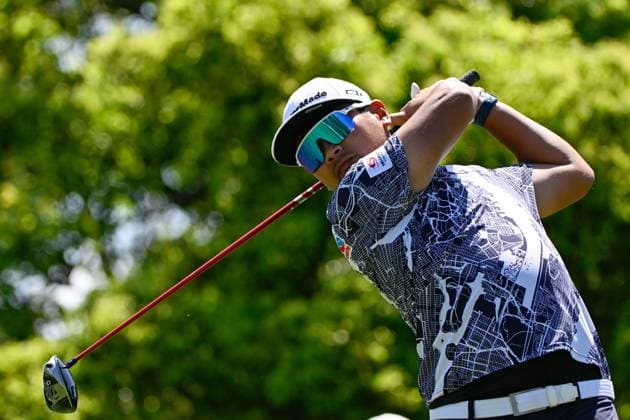 PALM HARBOR, FL - MARCH 23: Ryo Hisatsune (JPN) watches his tee shot on 6 during Rd3 of the Valspar Championship at Innisbrook Resort - Copperhead, on March 23, 2024, in Palm Harbor, Florida. (Photo by Ken Murray Icon Sportswire) GOLF: MAR 23 PGA, Golf Herren Valspar Championship EDITORIAL USE ONLY Icon2403230403