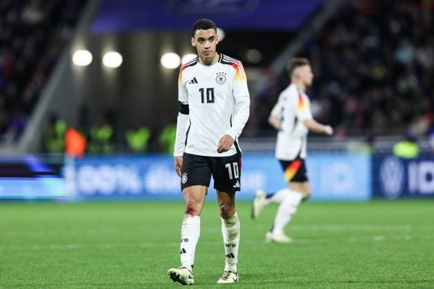Fussball, UEFA Länderspiel Saison 2023 24 Freundschaftsspiel Frankreich - Deutschland 23.03.2024, Groupama Stadium Lyon Jamal Musiala (Deutschland, 10) Lyon Groupama Stadium Frankreich