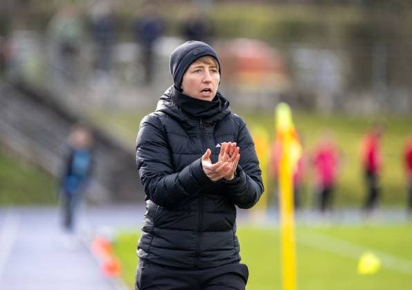 Fussball, Frauen, Saison 2023 2024, Regionalliga Nordost (15. Spieltag), FC Viktoria 1889 Berlin - 1. FC Union Berlin, Trainerin Ailien Poese (1. Frauen 1. FC Union), 24.03. 2024, Copyright: xMatthiasxKochx
