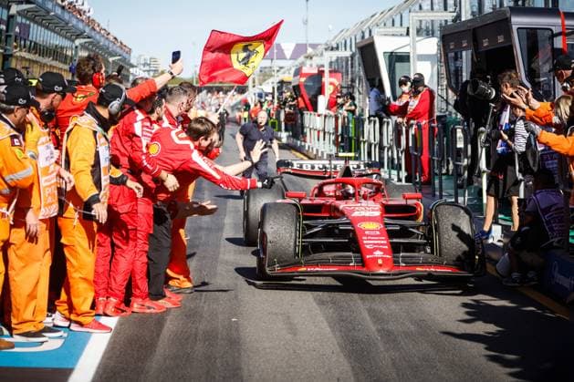 March 24, 2024, Melbourne, Victoria, Australia: MELBOURNE, AUSTRALIA - MARCH 24: Carlos Sainz of Spain and Scuderia Ferrari returns to the pits after winning the 2024 Australian Grand Prix at Albert Park in Melbourne, Australia Melbourne Australia - ZUMAp121 20240324_zsp_p121_125 Copyright: xChrisxPutnamx