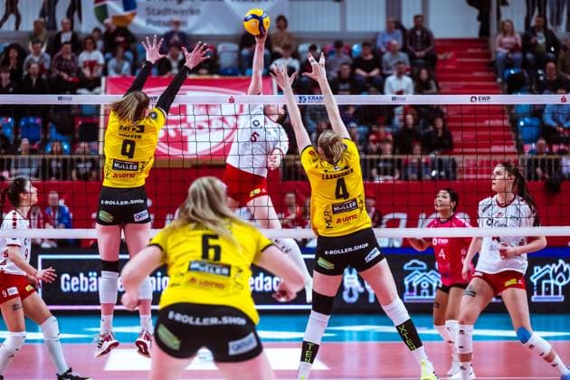 VBL Volleyball-Bundesliga; SC Potsdam - VfB Suhl LOTTO Thüringen; PlayOffs, 24.03.2024 VBL Volleyball-Bundesliga; SC Potsdam - VfB Suhl LOTTO Thüringen; 24.03.2024 Copyright: xBEAUTIFULxSPORTS NicolxMarschallx