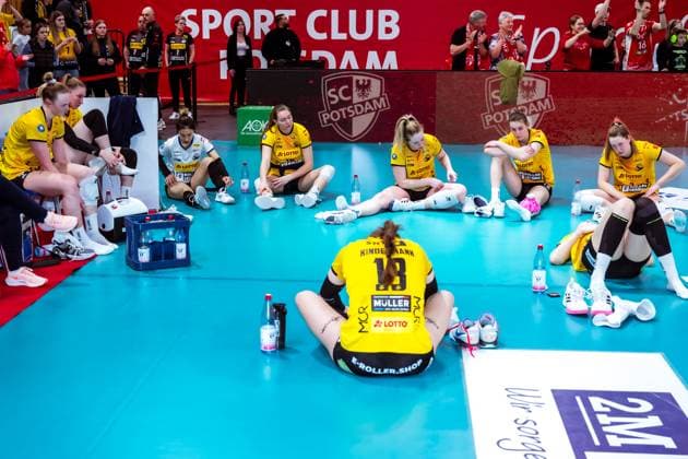 VBL Volleyball-Bundesliga; SC Potsdam - VfB Suhl LOTTO Thüringen; PlayOffs, 24.03.2024 VBL Volleyball-Bundesliga; SC Potsdam - VfB Suhl LOTTO Thüringen; 24.03.2024 Copyright: xBEAUTIFULxSPORTS NicolxMarschallx
