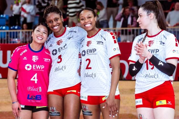 VBL Volleyball-Bundesliga; SC Potsdam - VfB Suhl LOTTO Thüringen; PlayOffs, 24.03.2024 VBL Volleyball-Bundesliga; SC Potsdam - VfB Suhl LOTTO Thüringen; 24.03.2024 Copyright: xBEAUTIFULxSPORTS NicolxMarschallx