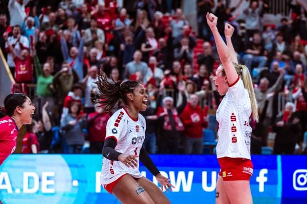 VBL Volleyball-Bundesliga; SC Potsdam - VfB Suhl LOTTO Thüringen; PlayOffs, 24.03.2024 VBL Volleyball-Bundesliga; SC Potsdam - VfB Suhl LOTTO Thüringen; 24.03.2024 Copyright: xBEAUTIFULxSPORTS NicolxMarschallx