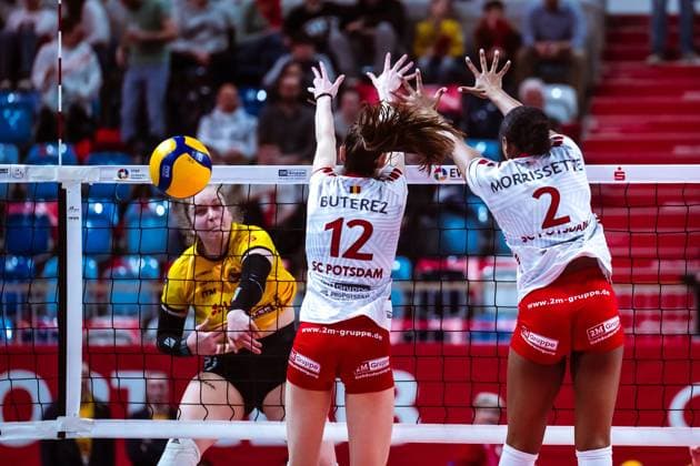 VBL Volleyball-Bundesliga; SC Potsdam - VfB Suhl LOTTO Thüringen; PlayOffs, 24.03.2024 VBL Volleyball-Bundesliga; SC Potsdam - VfB Suhl LOTTO Thüringen; 24.03.2024 Copyright: xBEAUTIFULxSPORTS NicolxMarschallx