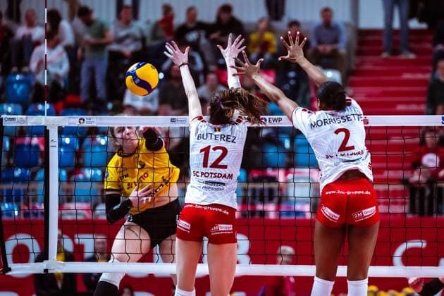 VBL Volleyball-Bundesliga; SC Potsdam - VfB Suhl LOTTO Thüringen; PlayOffs, 24.03.2024 VBL Volleyball-Bundesliga; SC Potsdam - VfB Suhl LOTTO Thüringen; 24.03.2024 Copyright: xBEAUTIFULxSPORTS NicolxMarschallx