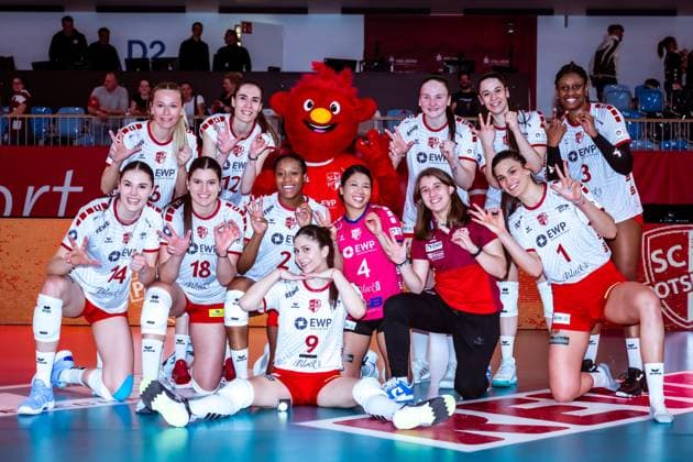 VBL Volleyball-Bundesliga; SC Potsdam - VfB Suhl LOTTO Thüringen; PlayOffs, 24.03.2024 VBL Volleyball-Bundesliga; SC Potsdam - VfB Suhl LOTTO Thüringen; 24.03.2024 Copyright: xBEAUTIFULxSPORTS NicolxMarschallx