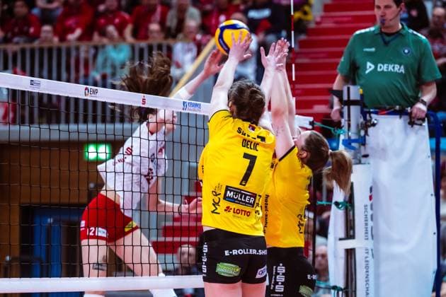 VBL Volleyball-Bundesliga; SC Potsdam - VfB Suhl LOTTO Thüringen; PlayOffs, 24.03.2024 VBL Volleyball-Bundesliga; SC Potsdam - VfB Suhl LOTTO Thüringen; 24.03.2024 Copyright: xBEAUTIFULxSPORTS NicolxMarschallx