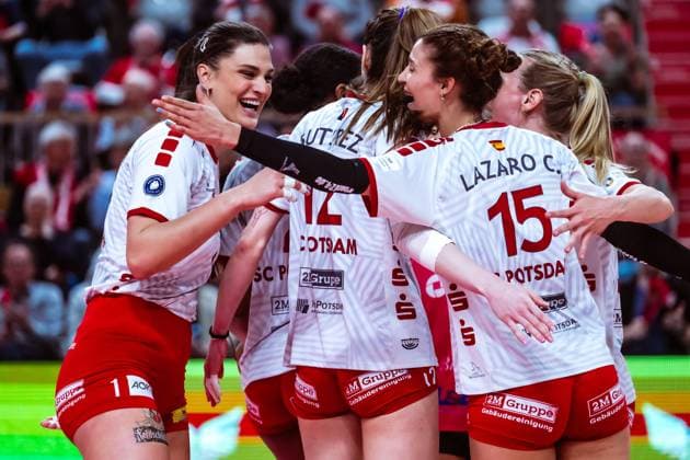 VBL Volleyball-Bundesliga; SC Potsdam - VfB Suhl LOTTO Thüringen; PlayOffs, 24.03.2024 VBL Volleyball-Bundesliga; SC Potsdam - VfB Suhl LOTTO Thüringen; 24.03.2024 Copyright: xBEAUTIFULxSPORTS NicolxMarschallx