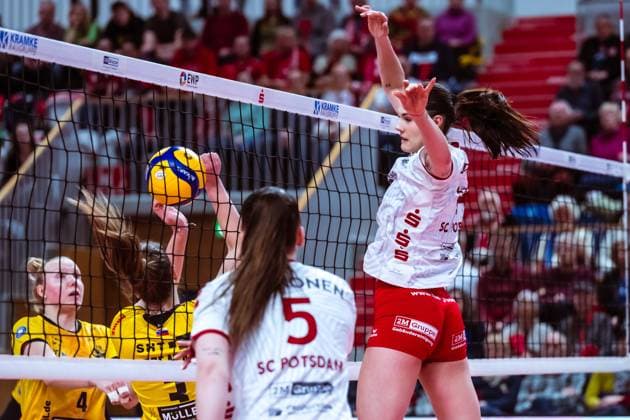 VBL Volleyball-Bundesliga; SC Potsdam - VfB Suhl LOTTO Thüringen; PlayOffs, 24.03.2024 VBL Volleyball-Bundesliga; SC Potsdam - VfB Suhl LOTTO Thüringen; 24.03.2024 Copyright: xBEAUTIFULxSPORTS NicolxMarschallx