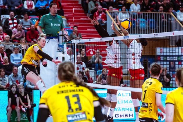 VBL Volleyball-Bundesliga; SC Potsdam - VfB Suhl LOTTO Thüringen; PlayOffs, 24.03.2024 VBL Volleyball-Bundesliga; SC Potsdam - VfB Suhl LOTTO Thüringen; 24.03.2024 Copyright: xBEAUTIFULxSPORTS NicolxMarschallx