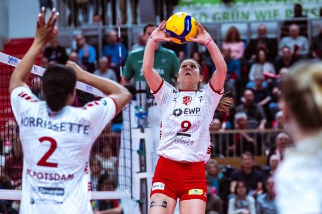 VBL Volleyball-Bundesliga; SC Potsdam - VfB Suhl LOTTO Thüringen; PlayOffs, 24.03.2024 VBL Volleyball-Bundesliga; SC Potsdam - VfB Suhl LOTTO Thüringen; 24.03.2024 Copyright: xBEAUTIFULxSPORTS NicolxMarschallx
