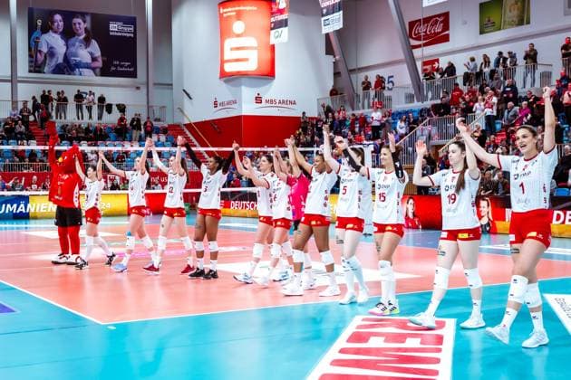 VBL Volleyball-Bundesliga; SC Potsdam - VfB Suhl LOTTO Thüringen; PlayOffs, 24.03.2024 VBL Volleyball-Bundesliga; SC Potsdam - VfB Suhl LOTTO Thüringen; 24.03.2024 Copyright: xBEAUTIFULxSPORTS NicolxMarschallx