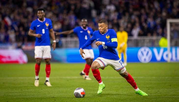 Lyon, France. 23rd Mar 2024. Aurelien Tchouameni (FRA) Dayot Upamecano (FRA) Frankreich - Deutschland France - Germany 23.03.2024