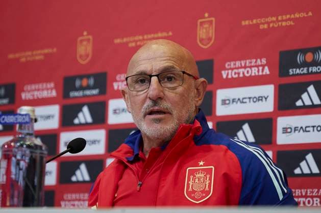 March 25, 2024, Madrid, Spain: Luis de la Fuente, the head coach of the Spanish National Football Team speaks during a press conference, PK, Pressekonferenz on the eve of the International Friendly, Länderspiel, Nationalmannschaft match between Spain and Brazil at Ciudad del Futbol de Las Rozas. Madrid Spain - ZUMAs197 20240325_aaa_s197_136 Copyright: xFedericoxTitonex