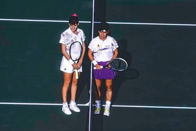 RECORD DATE NOT STATED Tennis Monica Seles Monica Seles (USA) and Arantxa Sanchez Vicario competing at the 1992 US Open Tennis. New York USTA National Tennis Center NY United States Copyright: xStevenxE.xSutton DUOMO PCNx TNUS02 92004