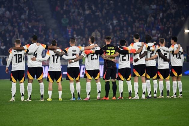 Lyon, Groupama Stadium, 23.03.24, GER, Herren, Laenderspiel, Frankreich-Deutschland Bild: Mannschaftsfoto, Gruppenfoto Deutschland Only for editorial use! UEFA regulations prohibit any use of photographs as image sequences and or quasi-video. Auvergne-Rhone-Alpes Frankreich
