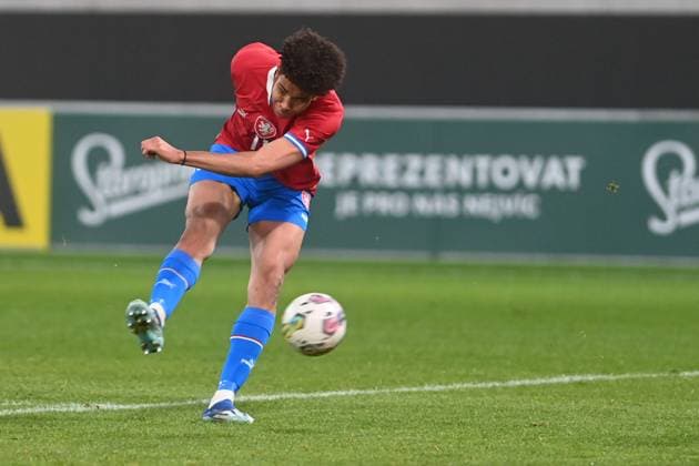 Christophe Kabongo (CZE) in action during the qualification match for the European football championship 2025 Czech Republic vs Iceland, in Hradec Kralove, Czech Republic, on March 26, 2024. (CTKxPhoto JosefxVostarek) CTKPhotoP2024032607063  CTKPhotoP2024032607063