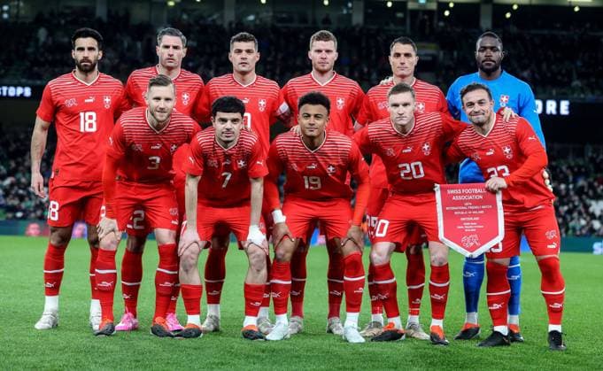 International Friendly, Länderspiel, Nationalmannschaft Aviva Stadium, Dublin 26 3 2024 Republic of Ireland vs Switzerland The Swiss team ahead of the game The Swiss team ahead of the game 26 3 2024  Copyright: x INPHO DanxSheridanx 130A6734