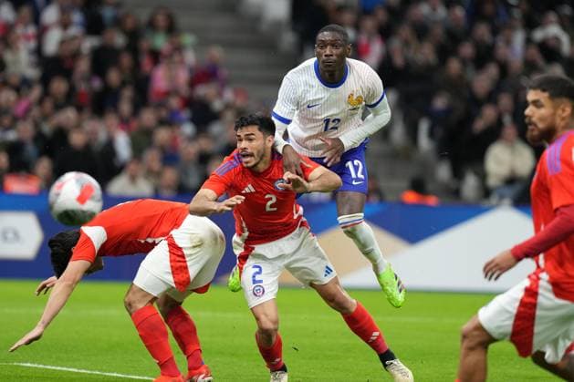 Randal Kolo Muani of France makes it 2-0 with a header France v Chile, International Friendly, Länderspiel, Nationalmannschaft Football, Stade Velodrome, Marseille, France - 26 Mar 2024 EDITORIAL USE ONLY No use with unauthorised audio, video, data, fixture lists, club league logos or live services. Online in-match use limited to 120 images, no video emulation. No use in betting, games or single club league player publications.  Copyright: xDavexWinter Shutterstockx 14400428ai