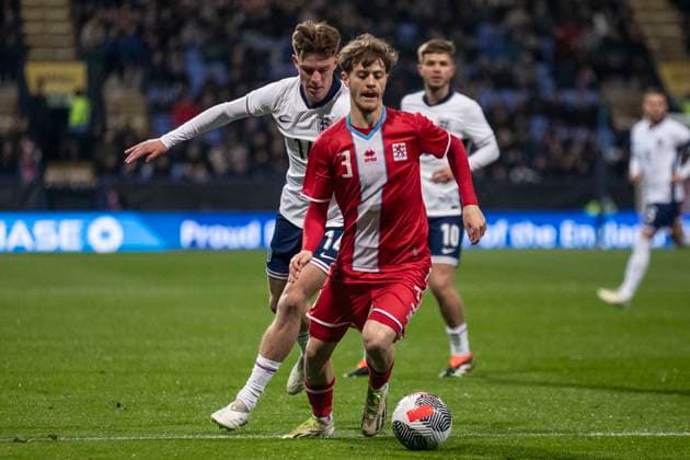 England v Luxembourg - UEFA U21, U 21 Euro 2025 Qualifier Fabio Lohei 3 of Luxembourg is in action during the UEFA Under 21 Championship match between England Under 21s and Luxembourg at the Toughsheet Stadium in Bolton, England, on March 26, 2024. Bolton Greater Manchester United, ManU Kingdom  Copyright: xMIxNewsx originalFilename:fletcher-englandu240326_npCht.jpg