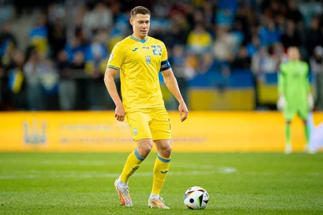 March 26, 2024, Wroclaw, Poland: Mykola Matviyenko of Ukraine seen in action during the UEFA EURO, EM, Europameisterschaft,Fussball 2024 Qualifiers play off final match between Ukraine and Iceland at the Tarczynski Arena in Wroclaw. Wroclaw Poland - ZUMAs227 20240326_zip_s227_009 Copyright: xMateuszxSlodkowskix