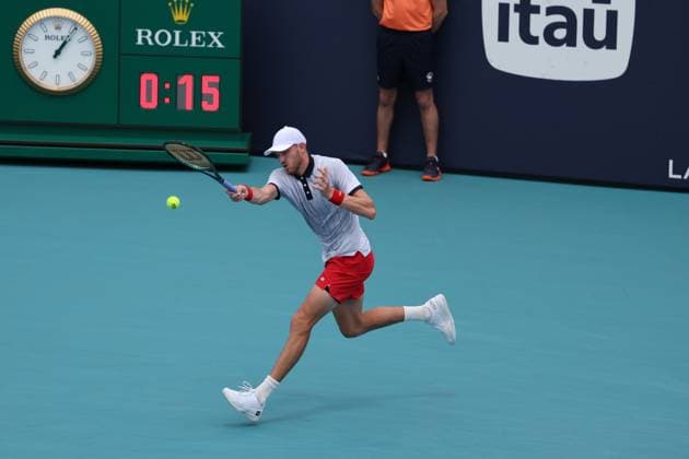March 26, 2024, Miami Gardens, Florida, United States Of America: MIAMI GARDENS, FLORIDA - MARCH 26: Nicolas Jarry of Chile defeats Casper Ruud of Norway during his men s singles match during the Miami Open at Hard Rock Stadium on March 26, 2024 in Miami Gardens, Florida....People: Nicolas Jarry Miami Open Presented by Itau 2024 - Day 11  - ZUMAs214 20240326_ada_s214_022 Copyright: xSMGx
