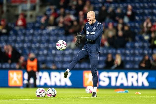Denmark v Faroe Islands, football friendly, Broendby, Denmark Broendby, Denmark. 26th, March 2024. Goalkeeper Andreas Hansen of Denmark is warming up before the football friendly between Denmark and Faroe Islands at Brondby Stadion in Broendby. Brondby Denmark  Copyright: xGonzalesxPhoto FrederikkexJensenx