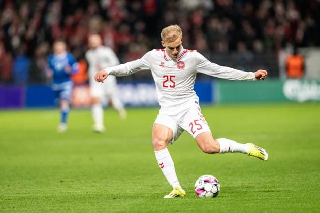 Denmark v Faroe Islands, football friendly, Broendby, Denmark Broendby, Denmark. 26th, March 2024. Gustav Isaksen (25) of Denmark seen during the football friendly between Denmark and Faroe Islands at Brondby Stadion in Broendby. Brondby Denmark  Copyright: xGonzalesxPhoto FrederikkexJensenx