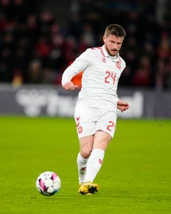 March 26 2024: Anders Dreyer (Denmark) controls the ball during a UEFA Friendly game, Denmark vs Faroe Islands, at Broendby Stadium, Copenhagen, Denmark. CSM Copenhagen Denmark - ZUMAc04_ 20240326_zma_c04_150 Copyright: xUlrikxPedersenx