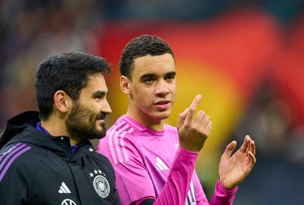 Jamal Musiala, DFB 10 cIlkay Gündogan, DFB 21 elebrate with fans after the friendly match GERMANY - NETHERLANDS 2-1 DEUTSCHLAND - NIEDERLANDE 2-1 in preparation for European Championships 2024 on Mar 26, 2024 in Frankfurt, Germany.