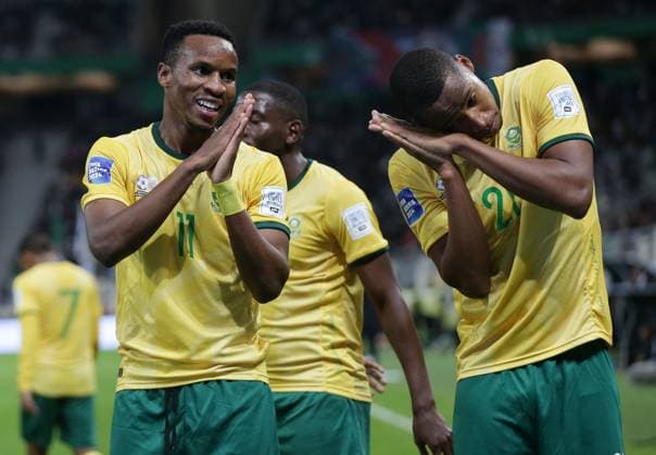 Algeria v South Africa - FIFA Series 2024 Algeria South African players are celebrating after scoring during the International Friendly, Länderspiel, Nationalmannschaft football match between Algeria and South Africa in Algiers, Algeria, on March 26, 2024. Alger Algeria  Copyright: xAPPx originalFilename:app-notitle240326_npfre.jpg