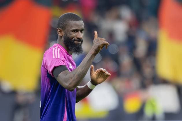 Deutschland - Niederlande, Testspiel Antonio Rüdiger (Deutschland, 2) auf der Ehrenrunde. Fußball-Länderspiel zwischen Deutschland und der Niederlande am 26. März 2024 im Deutsche Bank Park in Frankfurt am Main., Frankfurt am Main Hessen Deutschland Deutsche Bank Park