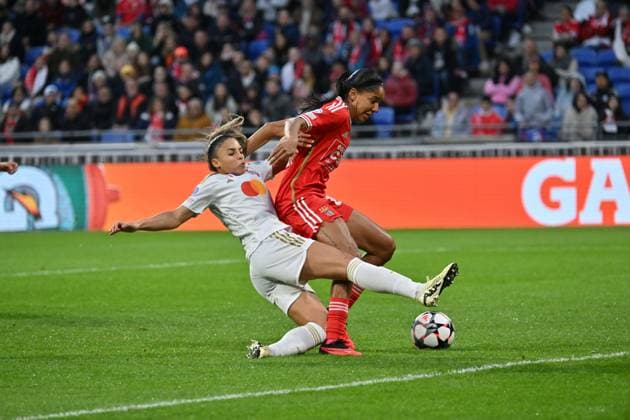 (lyon) vs (benfica) FOOTBALL: Olympique Lyonnais FÂŽminines vs Benfica Lisbonne - 1 4 de finale Ligue des Champions FÂŽminine - 27 03 2024 FredericChambert Panoramic 