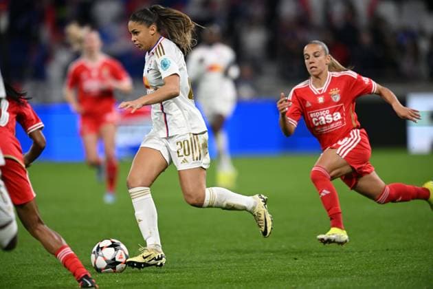 Delphine Cascarino (lyon) FOOTBALL: Olympique Lyonnais FÂŽminines vs Benfica Lisbonne - 1 4 de finale Ligue des Champions FÂŽminine - 27 03 2024 FredericChambert Panoramic 