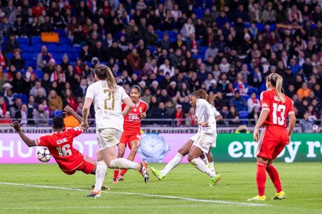 Lyon, France Kadidiatou Diani (11 Olympique Lyonnais) scores during the UEFA Womens Champions League game between Olympique Lyonnais and SL Benfica at Groupama Stadium in Lyon, France. (Pauline Figuet SPP) Copyright: xPaulinexFiguetx xSPPx spp-en-PaFiSp-PF_OLvSLB593