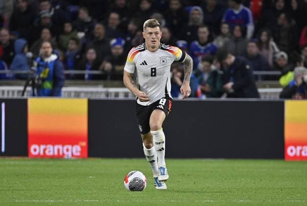 23.03.2024, xjrdrx, Fussball Länderspiel, Frankreich - Deutschland emspor, v.l. Toni Kroos (Deutsche Fussball Nationalmannschaft DFB) FREISTELLER (DFL DFB REGULATIONS PROHIBIT ANY USE OF PHOTOGRAPHS as IMAGE SEQUENCES and or QUASI-VIDEO) Lyon