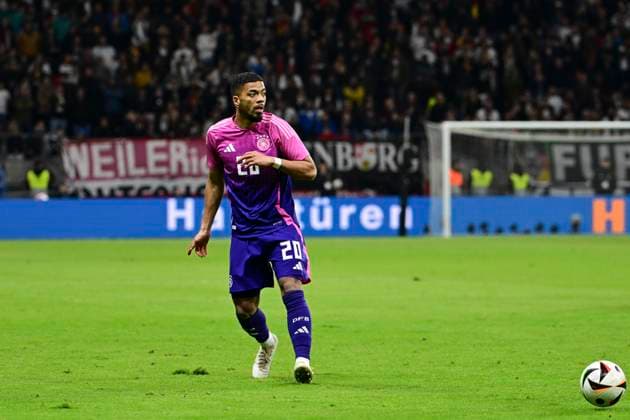 Benjamin Henrichs 20 ( Deutschland ), Deutschland vs. Niederlande, Fussball, Nationalmannschaft Länderspiel , 26.03.2024 DFB regulations prohibit any use of photographs as image sequences and or quasi-video Franfurt Hessen Deutschland
