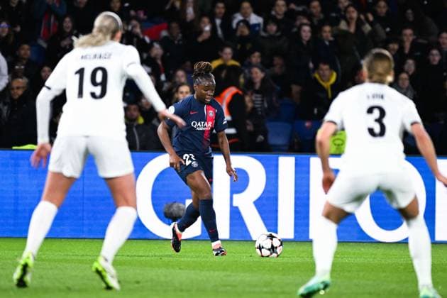 Fußball, CL Frauen, Paris St. Germain - BK Häcken Sandy Baltimore ( 21 - PSG ) during the UEFA Women s Champions League match between PSG and BK Hacken FF at Parc des Princes on March 28, 2024 in Paris, France. ( Photo by federico pestellini panoramic ) - FOOTBALL : PSG vs Hacken - Ligue des Champions Feminine - 28 03 2024 FedericoPestellini Panoramic 
