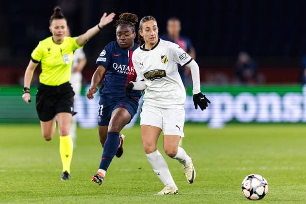 240328 Rusul Rosa Kafaji of Häcken during the UEFA Women s Champions League football match quarterfinal two between Paris Saint Germain and Häcken on March 28, 2024 in Paris. Photo: Michael Erichsen BILDBYRAN COP 89 MI0635 fotboll football soccer fotball champions league kvartsfinal quarterfinal quarterfinals paris saint germain häcken dam bbeng bbauto Copyright: MICHAELxERICHSEN BB240328MI106