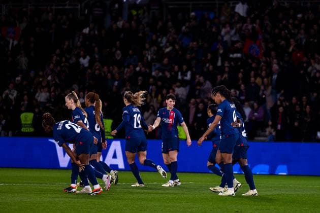 Paris, France Marie-Antoinette Katoto (9 PSG) celebrates after scoring during the UEFA Womens Champions League game between Paris Saint-Germain and BK Hacken at Parc des Princes in Paris, France. (Pauline FIGUET SPP) Copyright: xPaulinexFIGUETx xSPPx spp-en-PaFiSp-PF_PSGvBKH637