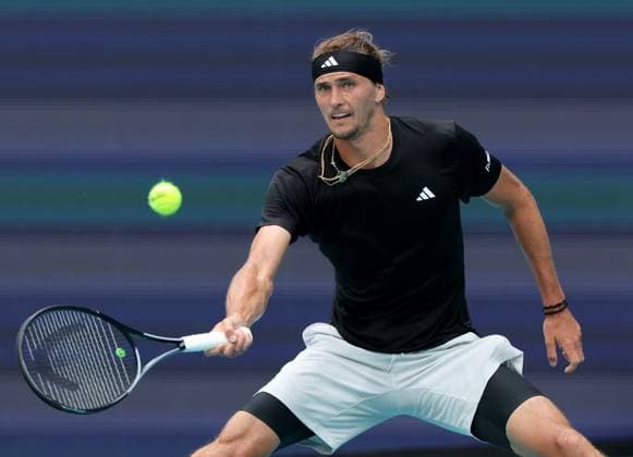 March 28, 2024, Miami Gardens, Florida, United States Of America: MIAMI GARDENS, FLORIDA - MARCH 28: Alexander Zverev of Germany defeats Fabian Marozsan of Hungary on Day 13 of the Miami Open at Hard Rock Stadium on March 28, 2024 in Miami Gardens, Florida....People: Alexander Zverev Miami Gardens United States Of America - ZUMAs214 20240328_ada_s214_010 Copyright: xSMGx