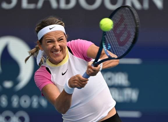 MIAMI GARDENS FL - MARCH 28: Victoria Azarenka Vs Elena Rybakina during women s quarter finals at The Miami Open at Hard Rock Stadium on March 28, 2024 in Miami Gardens, Florida.mpi04 MediaPunch Copyright: xmpi04x xxMediaPunchx