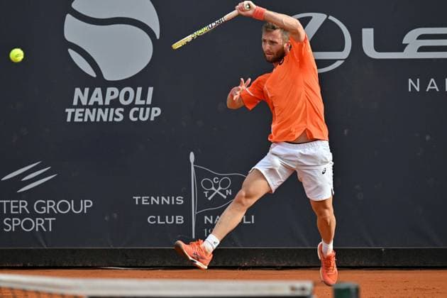 Foto IPP Felice De Martino Napoli 29 03 2024 Challenger Tour Napoli Tennis Cup Nella foto: Corentin Moutet Italy Photo Press World Copyright Napoli italy Italia ITALY  Copyright: xR4924_italyphotopressx