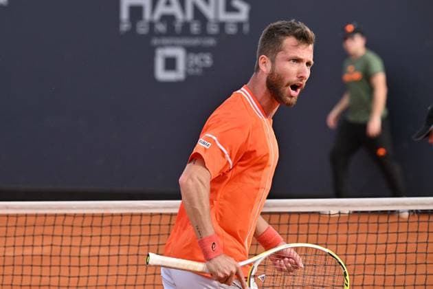 Foto IPP Felice De Martino Napoli 29 03 2024 Challenger Tour Napoli Tennis Cup Nella foto: Corentin Moutet Italy Photo Press World Copyright Napoli italy Italia ITALY  Copyright: xR4924_italyphotopressx