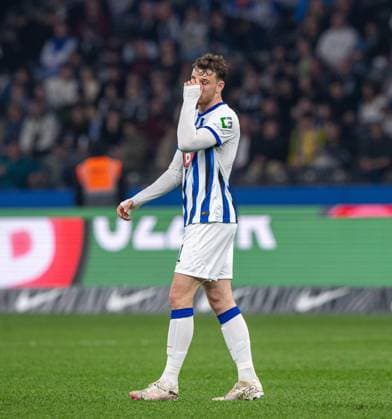Fussball, Herren, Saison 2023 2024, 2. Bundesliga (27. Spieltag), Hertha BSC - 1. FC Nürnberg, Pascal Klemens (Hertha BSC), 30.03. 2024,