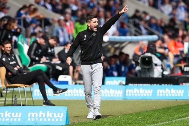 Trainer Stefan Leitl (Hannover 96) - 2. Fußball Bundesliga Saison 2023-2024 1. FC Magdeburg vs. Hannover 96 in der MDCC Arena in Magdeburg - Fußball,Mann,Männer,Deutschland,31.03.2024