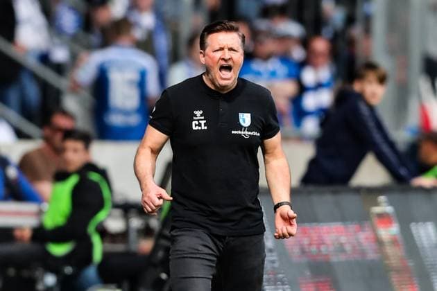 Trainer Christian Titz (1. FC Magdeburg) - 2. Fußball Bundesliga Saison 2023-2024 1. FC Magdeburg vs. Hannover 96 in der MDCC Arena in Magdeburg - Fußball,Mann,Männer,Deutschland,31.03.2024
