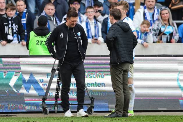 Trainer Christian Titz (1. FC Magdeburg) nach dem Spiel - 2. Fußball Bundesliga Saison 2023-2024 1. FC Magdeburg vs. Hannover 96 in der MDCC Arena in Magdeburg - Fußball,Mann,Männer,Deutschland,31.03.2024